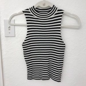 Striped Crew Neck Halter Top
